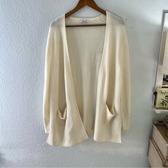 Madewell Cozy Walker Merino Alpaca Blend open cardigan sweater Size Medium - Picture 3 of 13